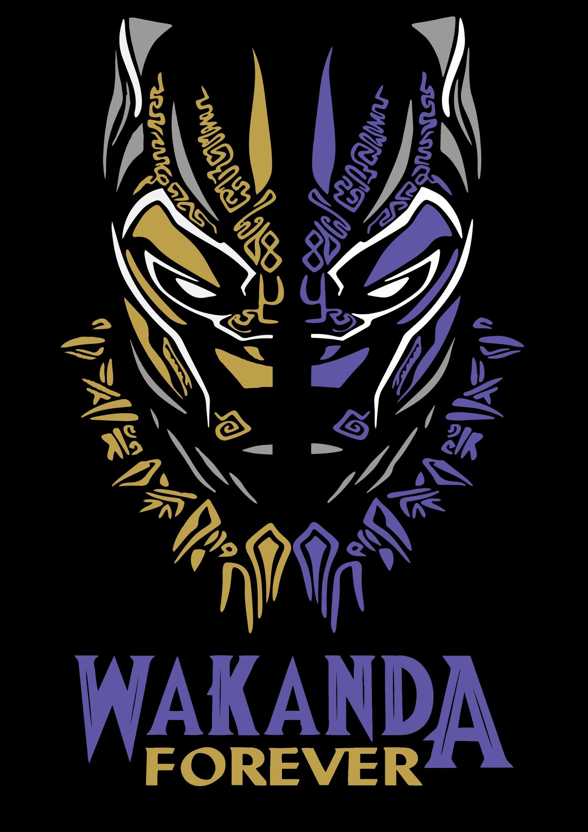 Wakanda Forever: Men Black Oversized Half Sleeved T-shirt