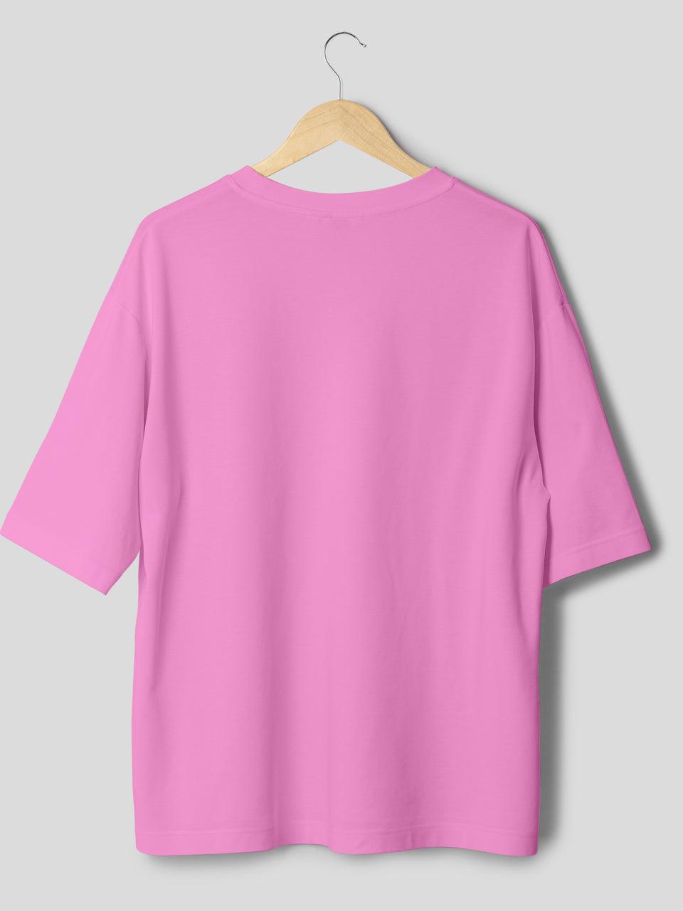 Solids/Plain T-Shirts - Baby Pink Unisex Oversized - Earthrobe