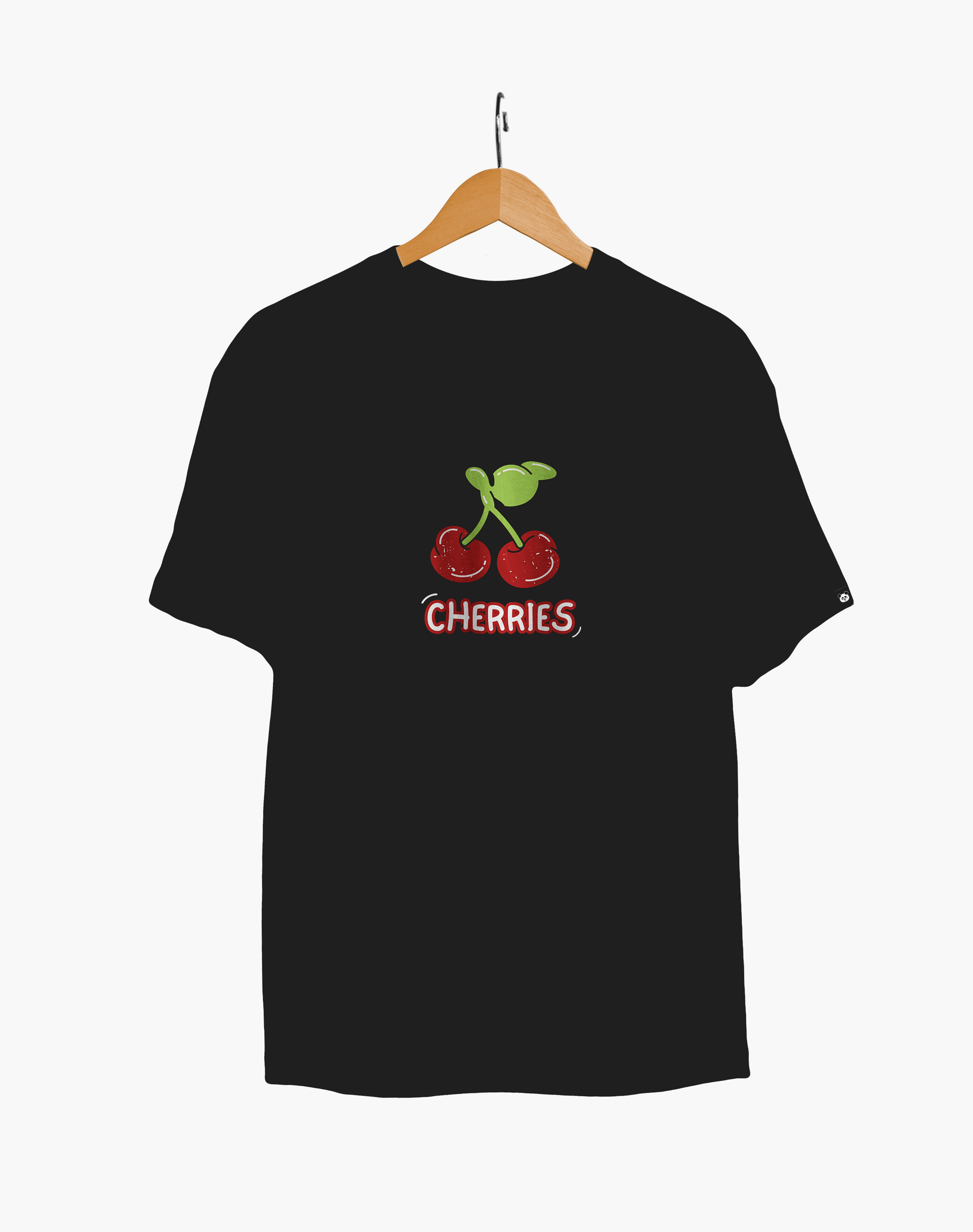 Cherries : Black Regular Fit Half Sleeved T-shirt