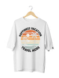 Happiness Vacation : Unisex Oversized 100% cotton Half Sleeved T-shirt