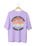 Happiness Vacation : Unisex Oversized 100% cotton Half Sleeved T-shirt