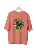 Hippie Soul : Unisex Oversized 100% cotton Half Sleeved T-shirt