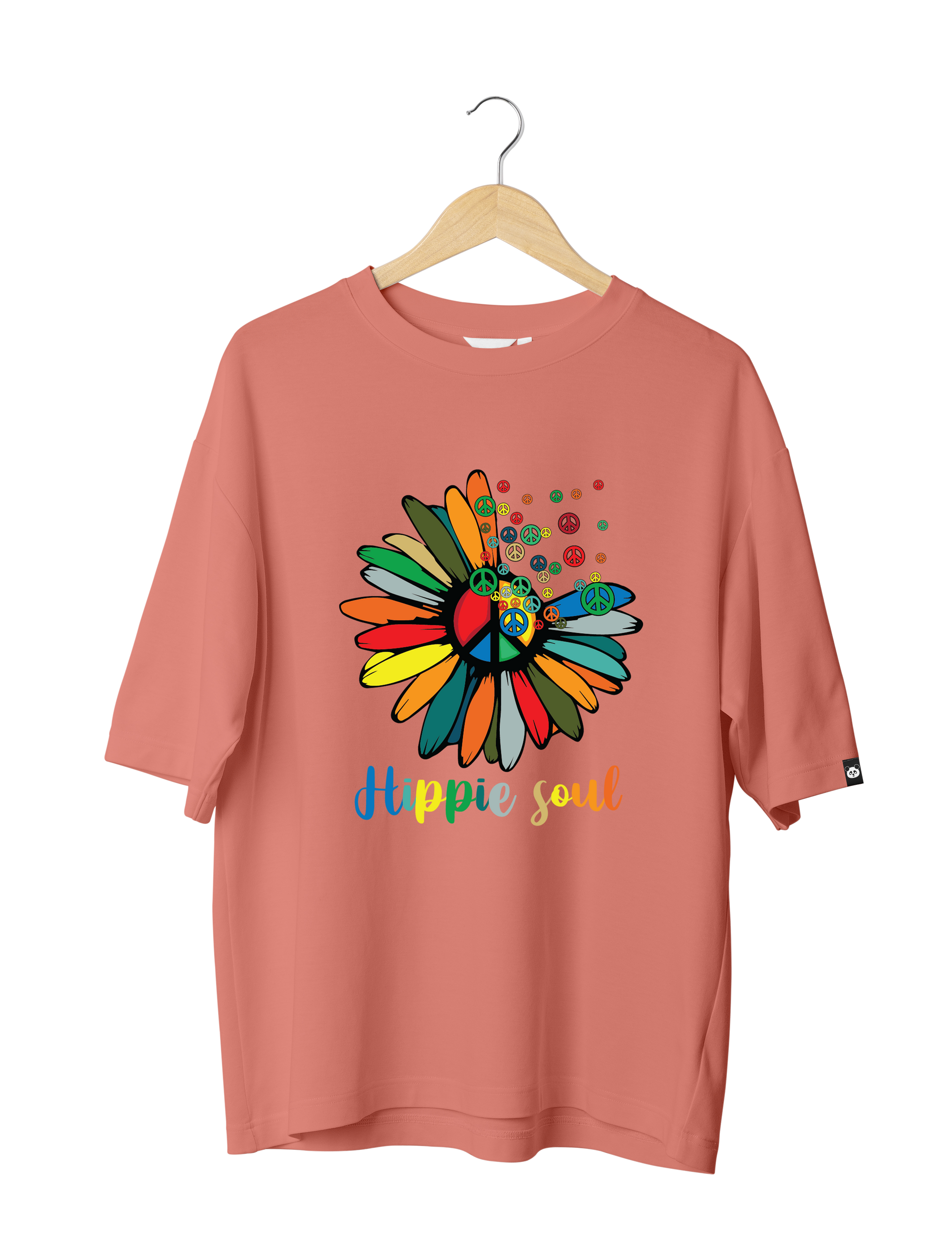 Hippie Soul : Unisex Oversized 100% cotton Half Sleeved T-shirt