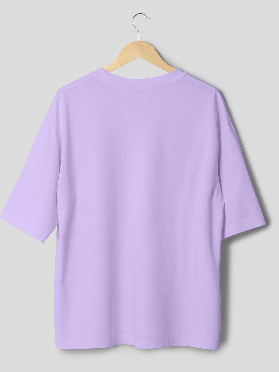 Solids/Plain T-Shirts - Lavender Unisex Oversized - Earthrobe