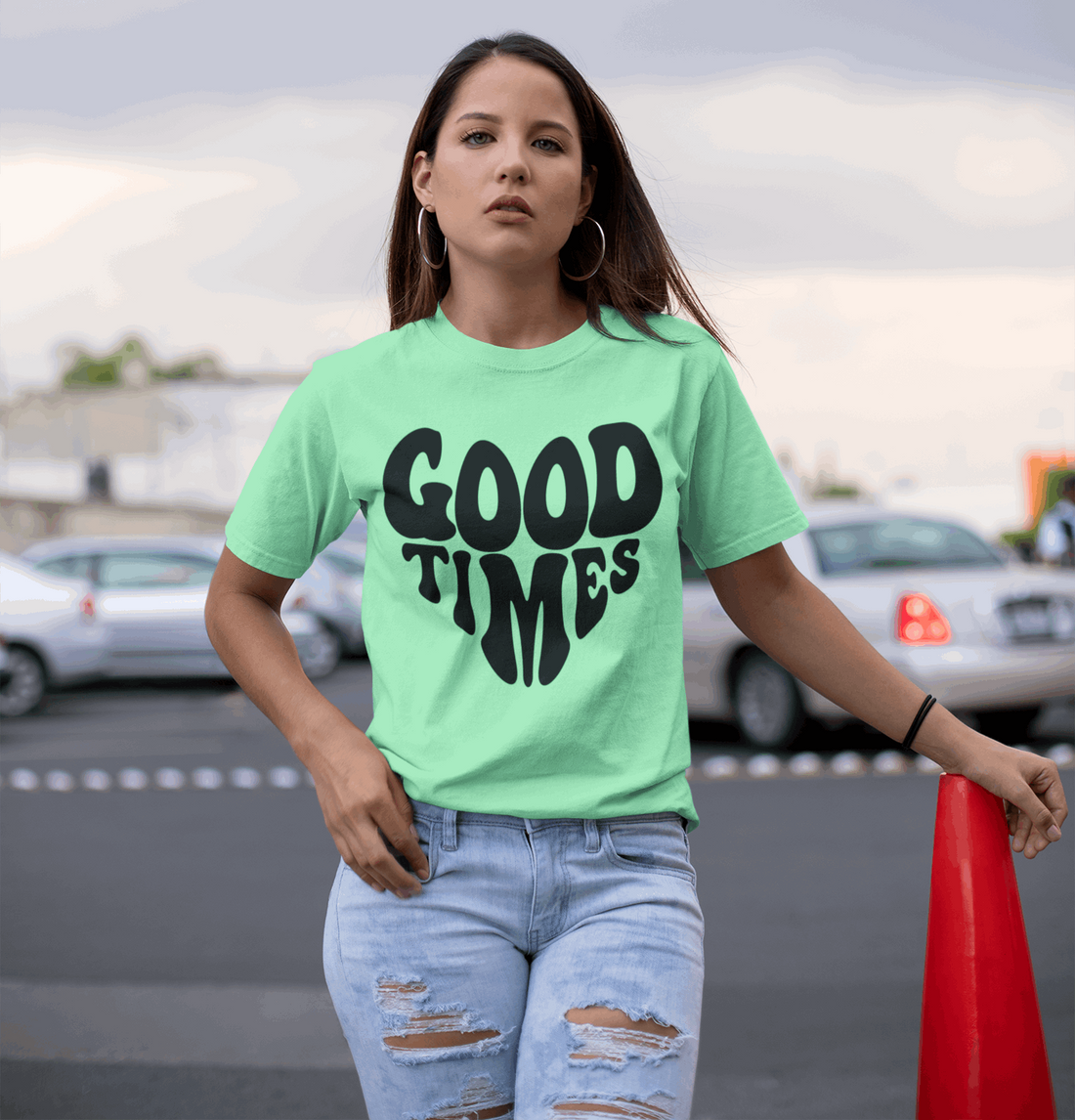 Good Times: Women Regular Fit Half Sleeved T-shirt