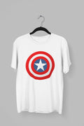 Captain America: Women White Regular Fit Half Sleeved T-shirt