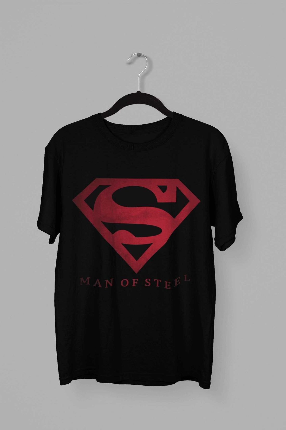 Superman: Men Black Regular Fit Half Sleeved T-shirt