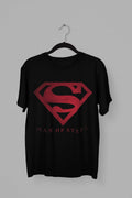 Superman: Men Black Regular Fit Half Sleeved T-shirt