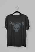 Punisher: Men Black Regular Fit Half Sleeved T-shirt