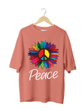 Peace : Unisex Oversized 100% cotton Half Sleeved T-shirt