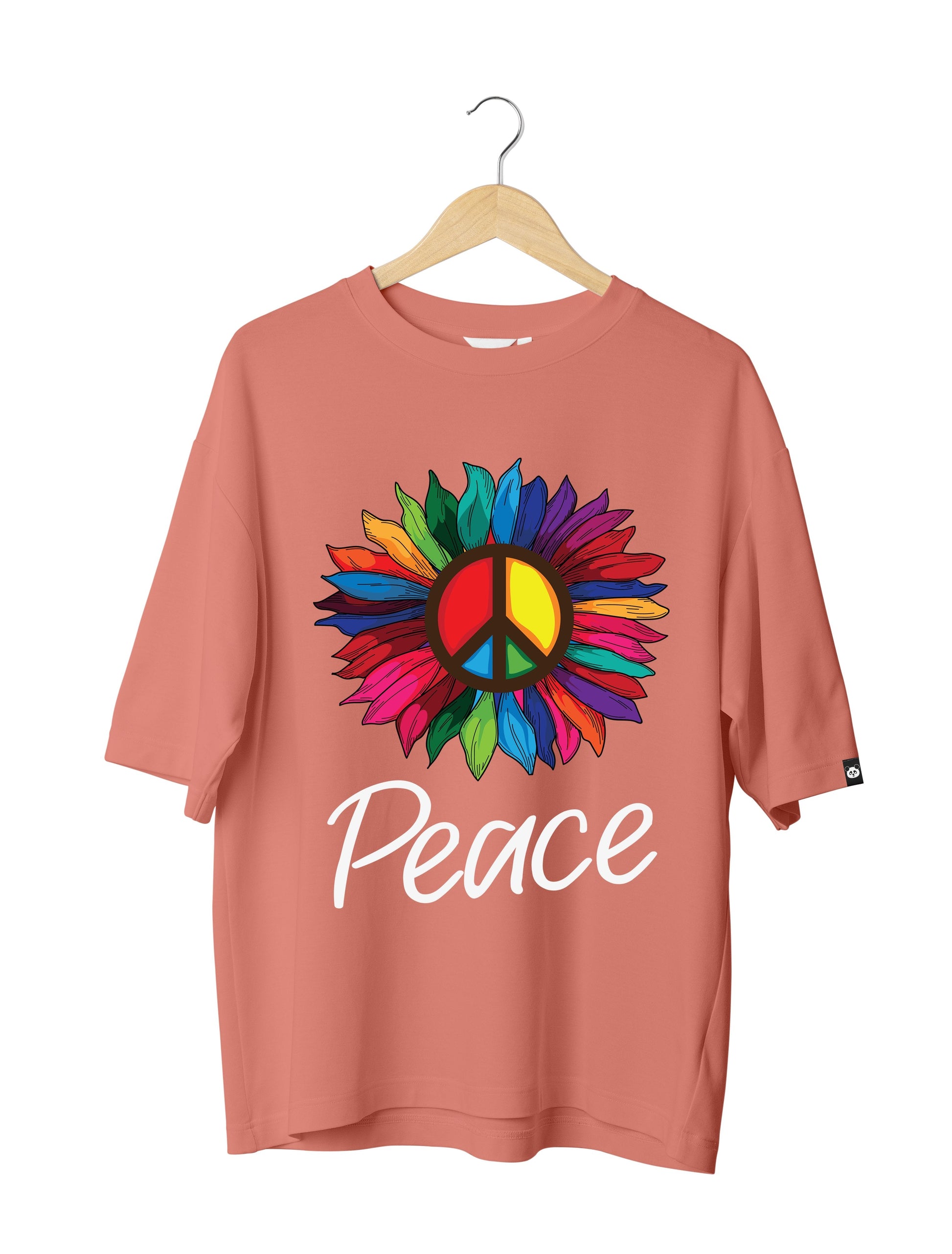 Peace : Unisex Oversized 100% cotton Half Sleeved T-shirt