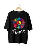 Peace : Unisex Oversized 100% cotton Half Sleeved T-shirt