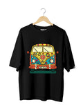 Camping & Peace : Unisex 100% Cotton Oversized Half Sleeved T-shirt