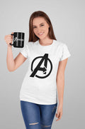 Avengers: Women White Slim Fit Half Sleeved T-shirt - Giant Pandaa Store