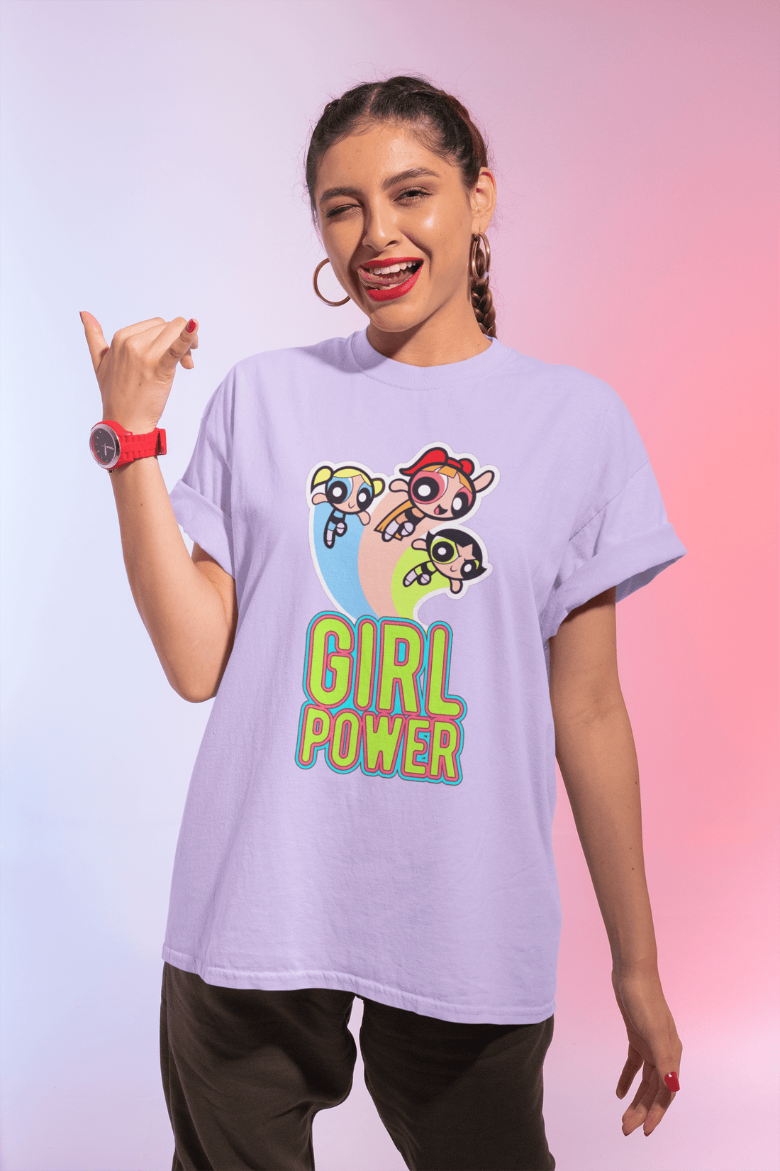 The Powerpuff Girl's Power - Women Oversized Fit Half Sleeved T-shirt