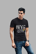 Mickey Mouse: Men Black Slim-Fit Half Sleeved T-shirt - Giant Panda Store