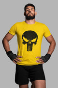 Punisher: Men Yellow Regular Fit Half Sleeved T-shirt